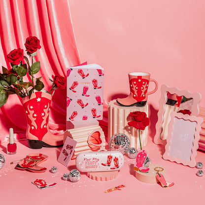 Cowboy Boot Vase - Red