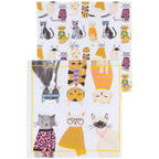 Ensemble de 2 torchons à vaisselle Feline Floursack | Design e regali originali