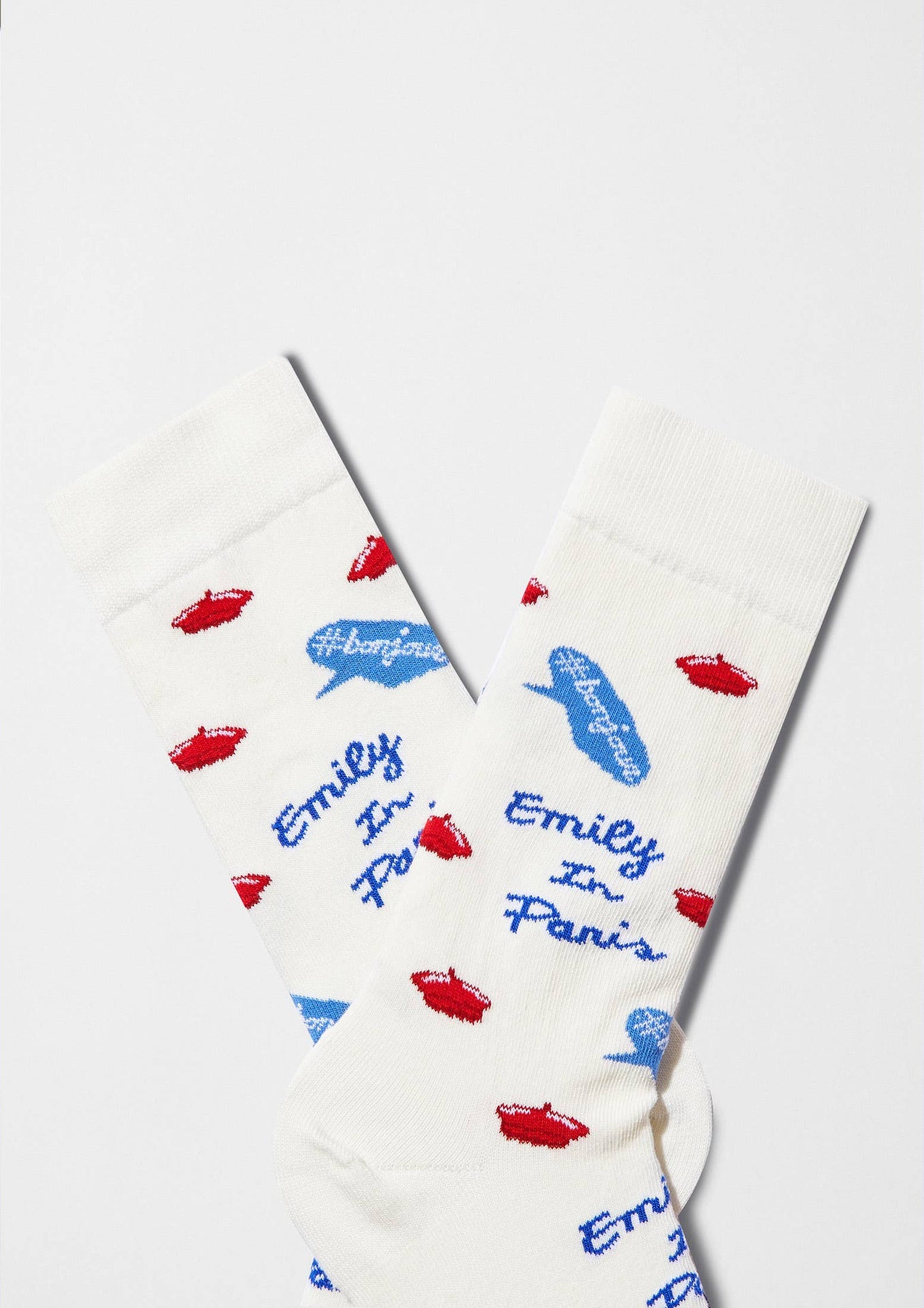 Chaussettes BeEmilyInParis Bonjour Offwhite | Design e regali originali
