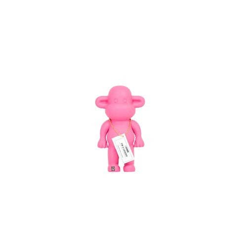 Ornament – ​​Affenfigur „Die Legende“ – Kunstharz – Rosa – 11 x 7 x 19 cm