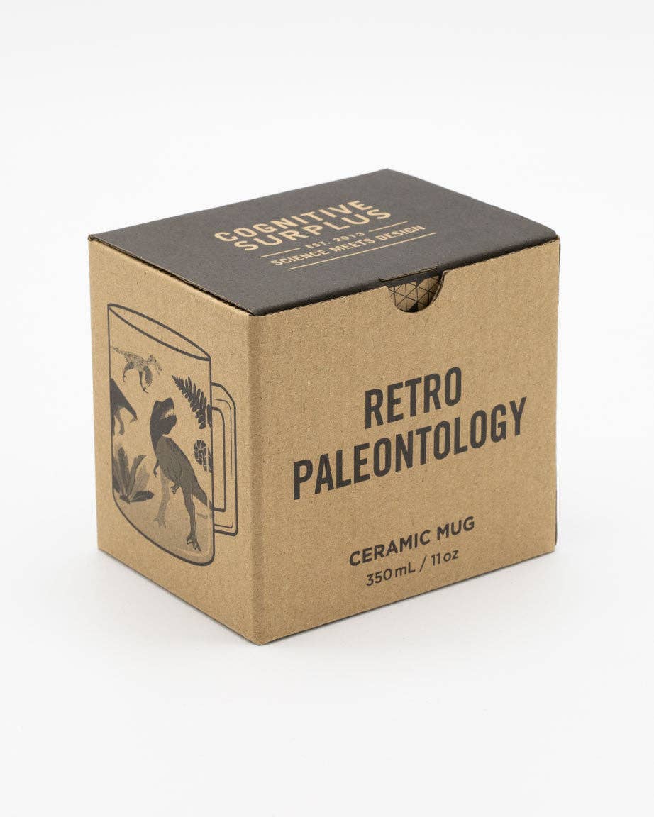 Oggetto regalo di design – Mug de Paléontologie Rétro (350 ml) – produit scientifique Cognitive Surplus EU, vue 3