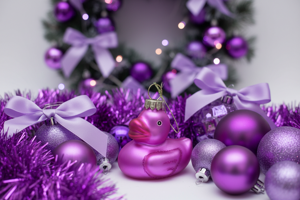 Rosa Badeente Weihnachtskugel