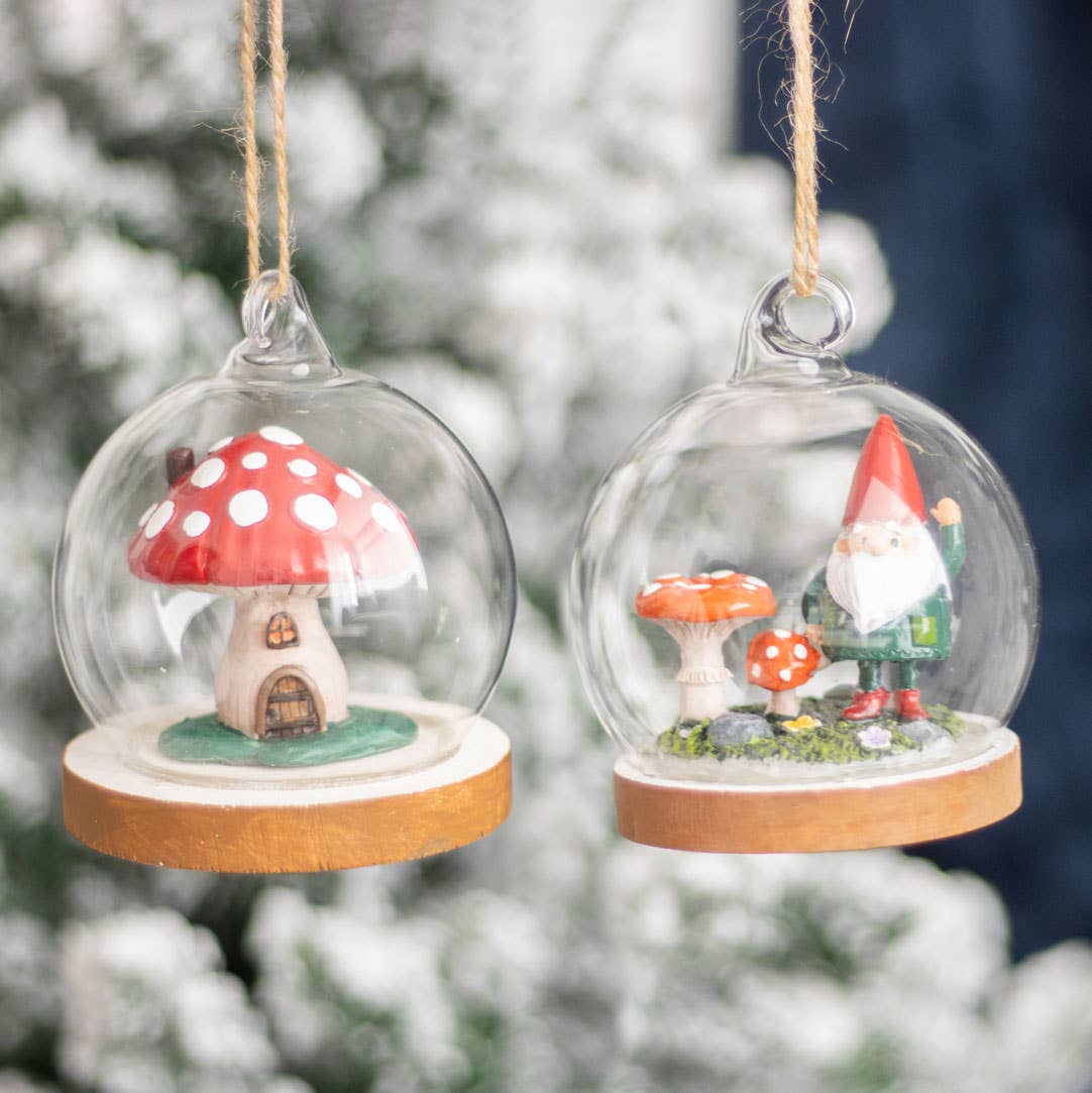 Décoration suspendue en forme de dôme en verre Mushroom House | Design e regali originali