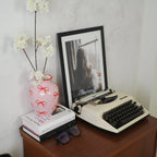 Vase - Vase à fleurs Rubans - Rose clair/Rouge - 13,5x13,5x19cm | Objetos de diseño y regalos originales