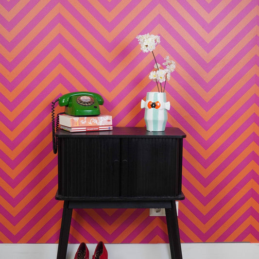 Vase - Vase à fleurs Poisson-Menthe/Blanc/Orange - 14x11,5x18,5cm