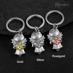 Porte-clés « étoile » en forme d'ange gardien - ange porte-bonheur avec flocon de neige - porte-bonheur en forme d'ange | Design e regali originali
