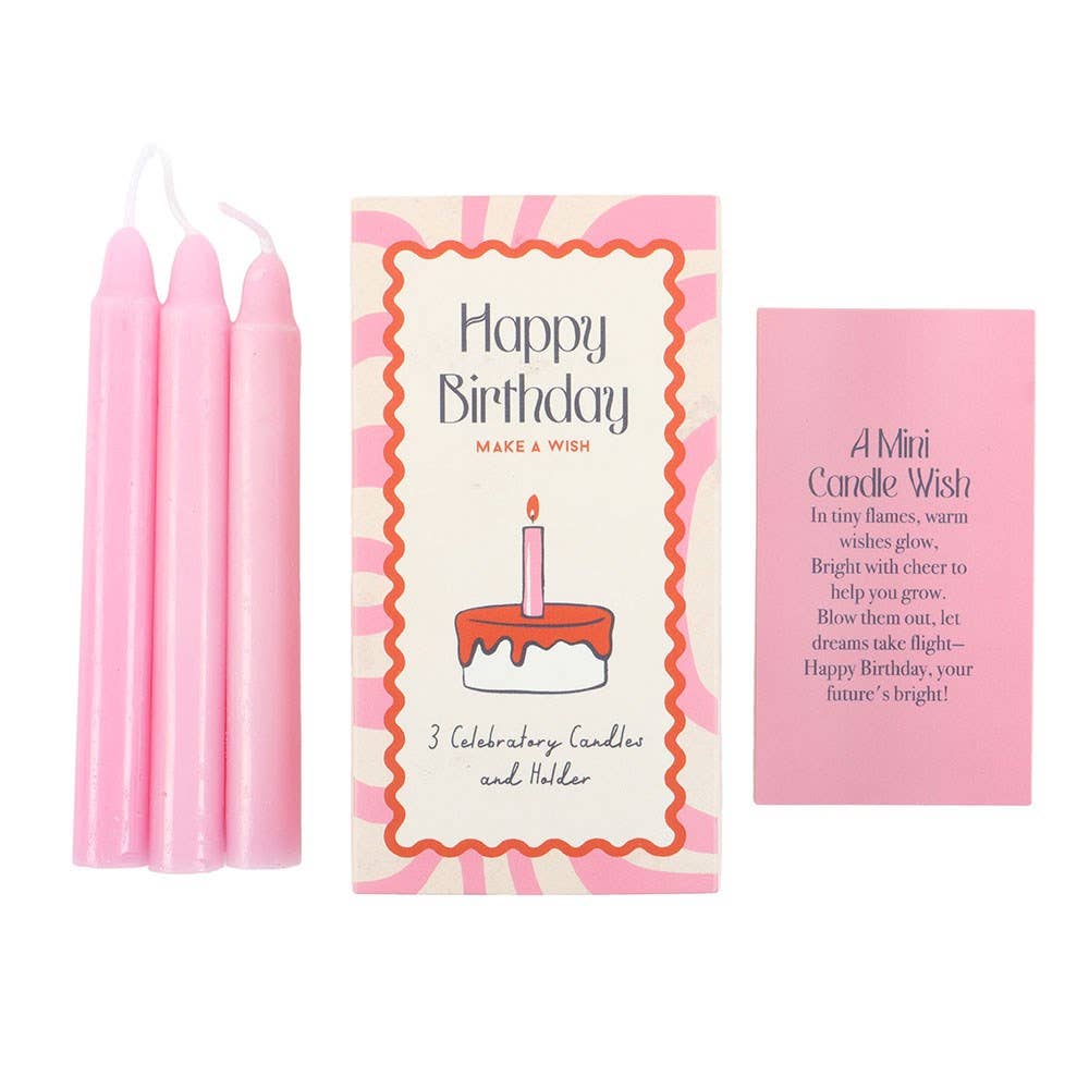 Lot de 3 bougies "Joyeux anniversaire" On the Go