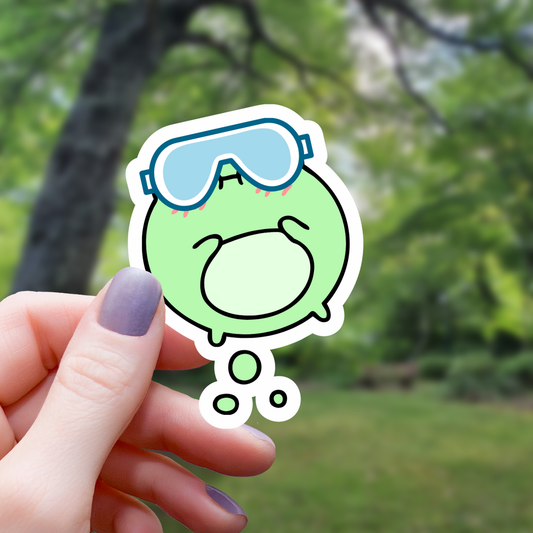 Scuba Diving Frog Sticker