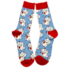 Design-lahja – chaussettes chat chanceux blanc lcc