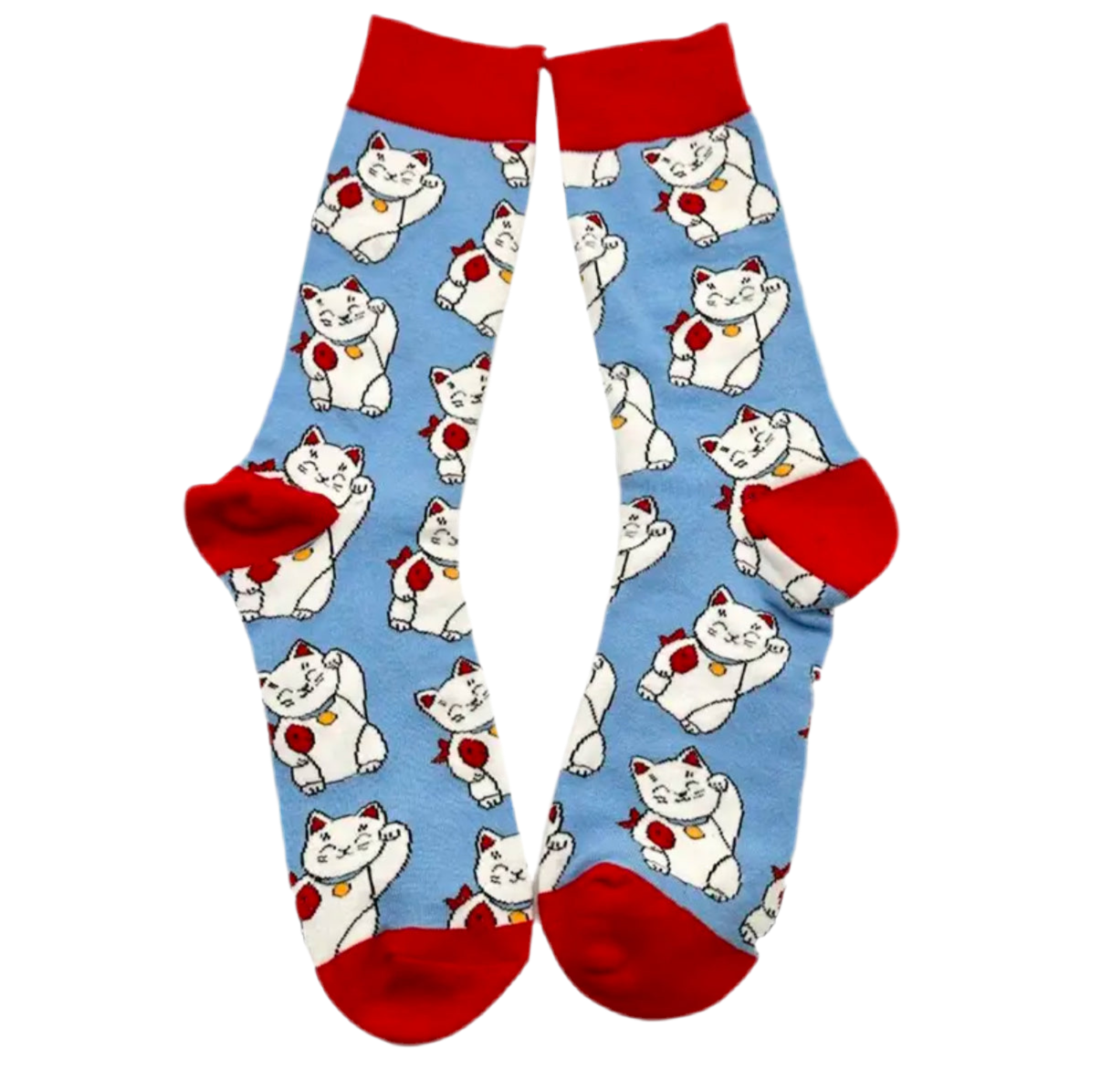 Oggetto regalo di design – chaussettes chat chanceux blanc lcc