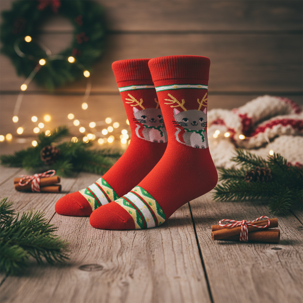 Chaussettes Chat de Noël | Design e regali originali