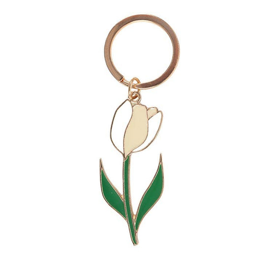 White Tulip Keychain