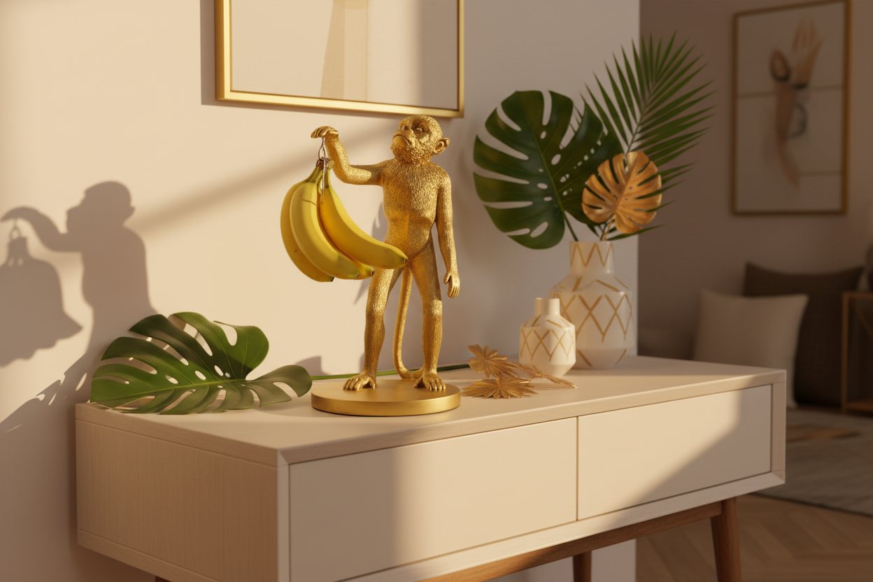 Goldener Affen-Bananenhalter