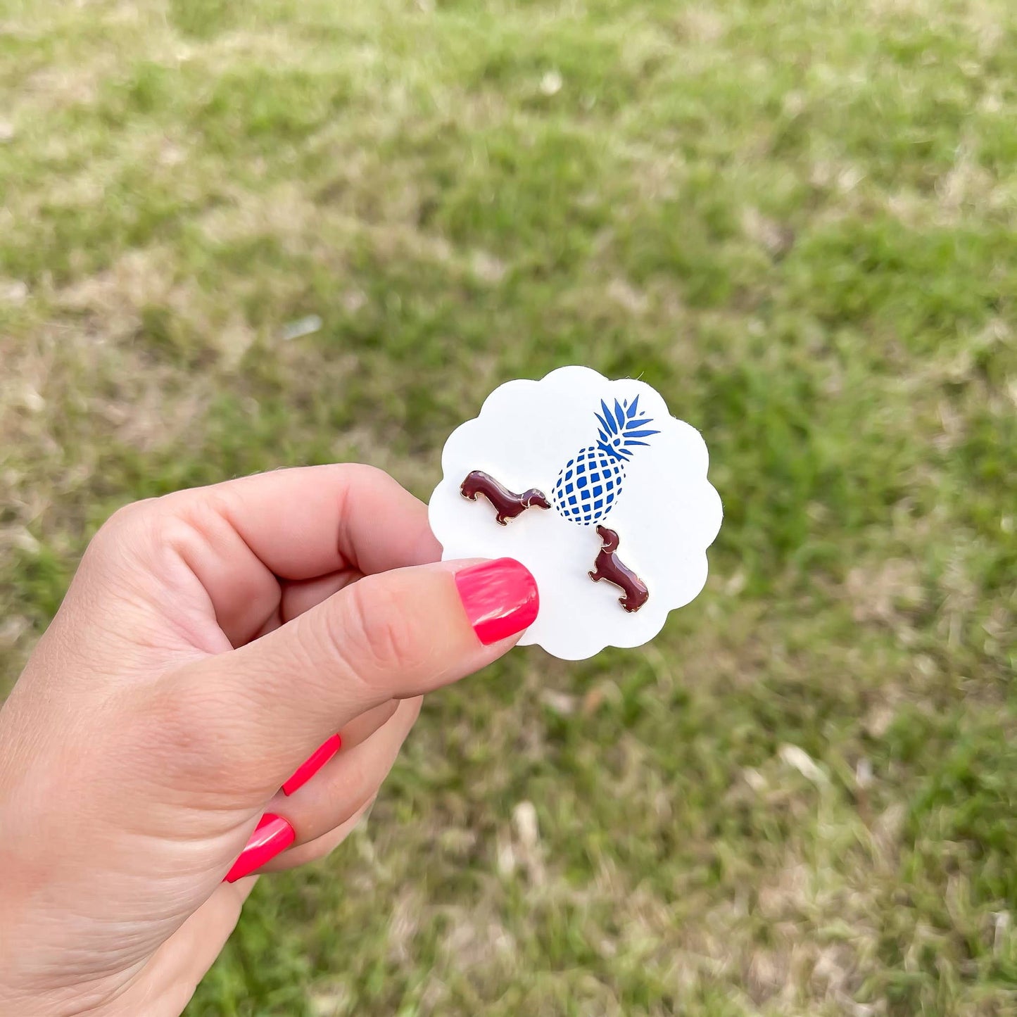 Dachshund Enamel Stud Earrings