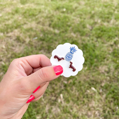 Dachshund Enamel Stud Earrings