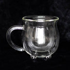 Mug chaudron en verre double paroi transparent