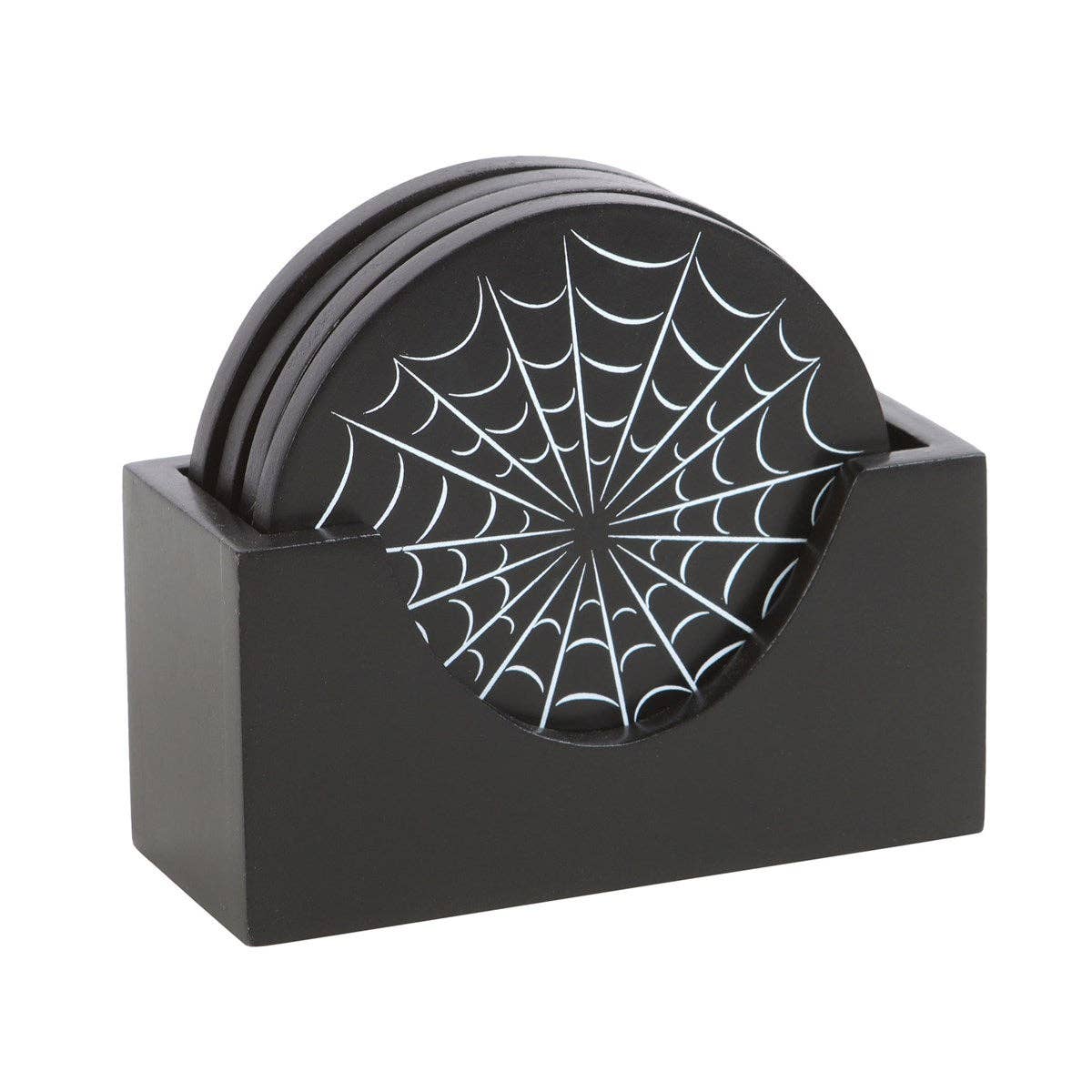 Set de 4 dessous de verre gothiques noirs avec motif toile d’araignée