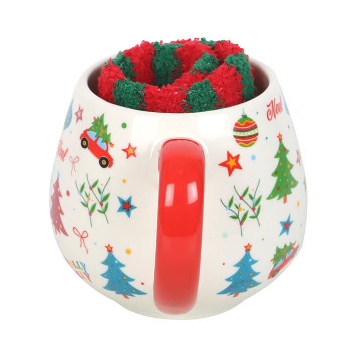 Nostalgic Christmas printed mug and sock set