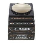 Vase en forme de pile de livres Magick avec chat noir