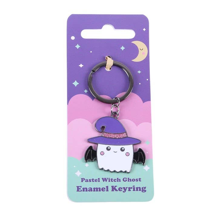 Porte-clés fantôme de sorcière gothique pastel