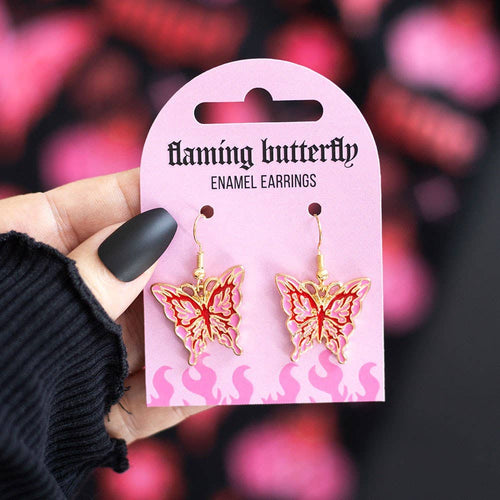 Boucles d'oreilles Papillon enflammé | Design e regali originali