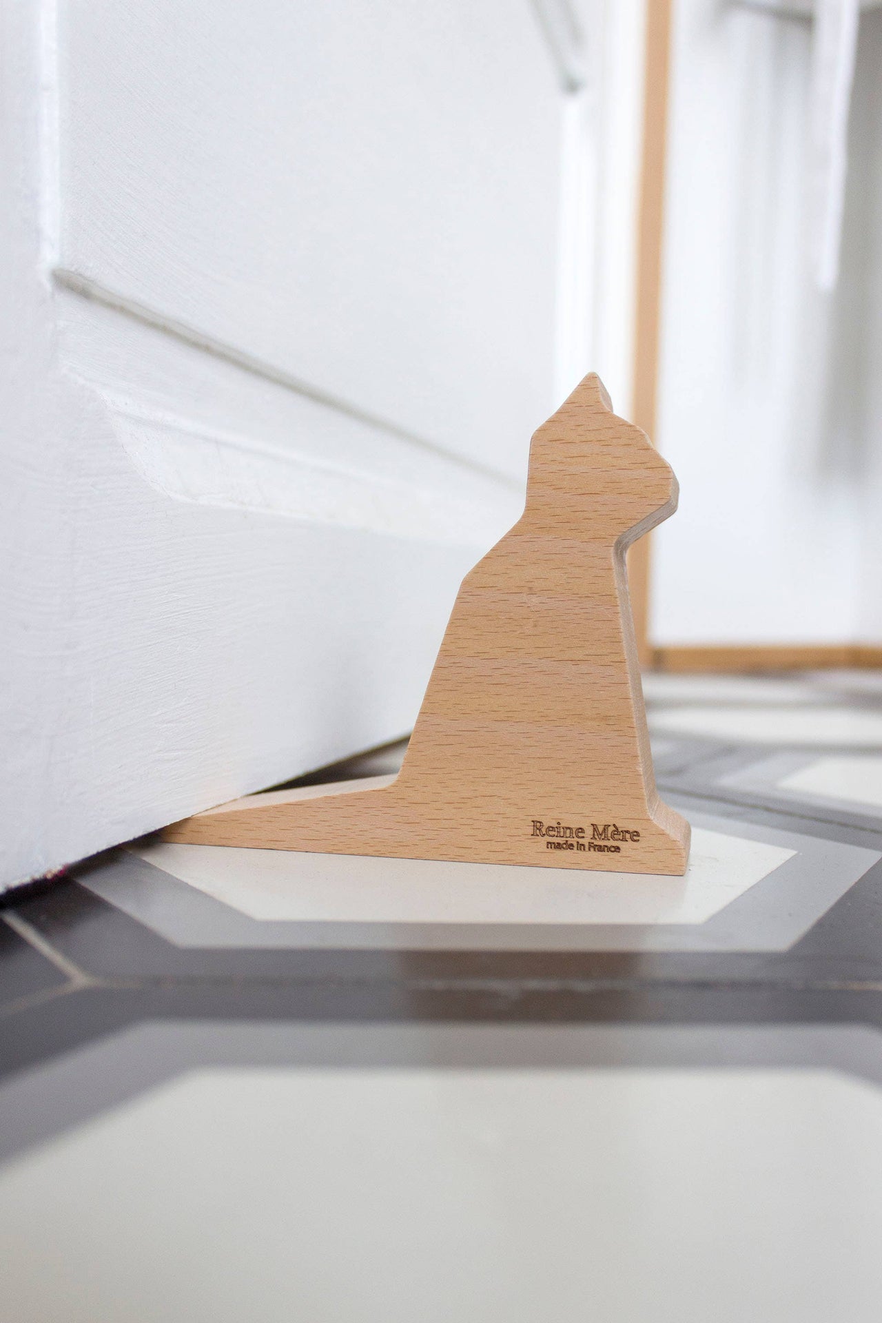 Türstopper aus Holz - Katze Sachat