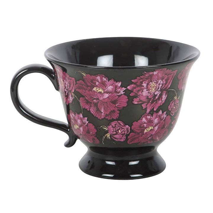 Dark Romance Floral Print Tea Mug