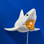 Hai Sharky Hai-Wandleuchte, Weiß/Gold