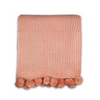Plaid Pompon rose - 125 x 150 cm