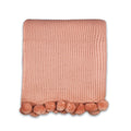 Pink Pom-Pom Throw - 125 x 150 cm