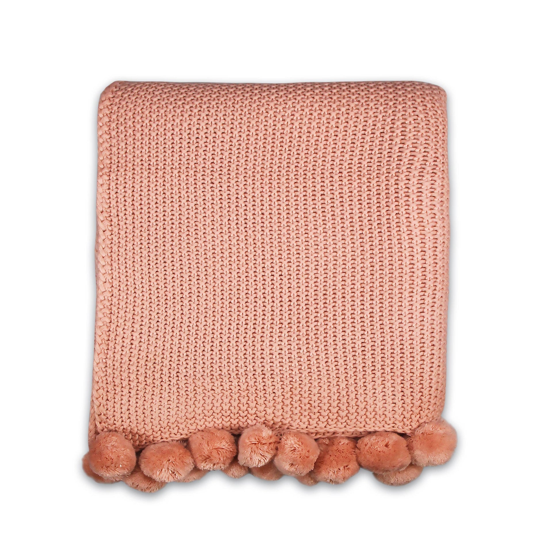 Pink Pom-Pom Throw - 125 x 150 cm