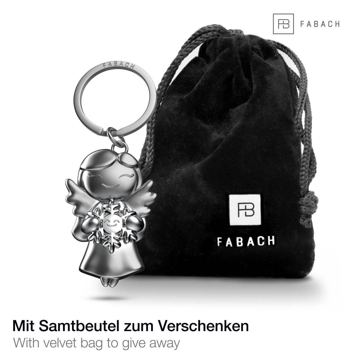 Porte-clés « étoile » en forme d'ange gardien - ange porte-bonheur avec flocon de neige - porte-bonheur en forme d'ange | Design e regali originali