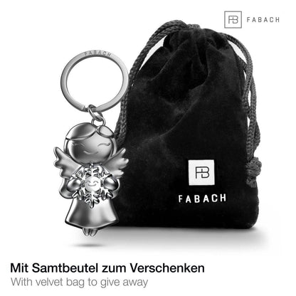 Porte-clés « étoile » en forme d'ange gardien - ange porte-bonheur avec flocon de neige - porte-bonheur en forme d'ange