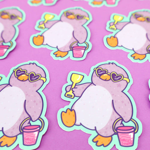 Pinguin am Strand Sticker