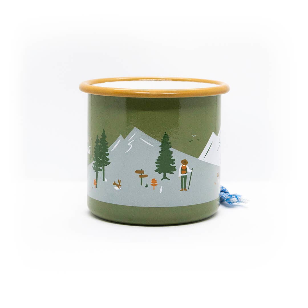 Mug en émail “You Find Me Outdoors” | Design e regali originali