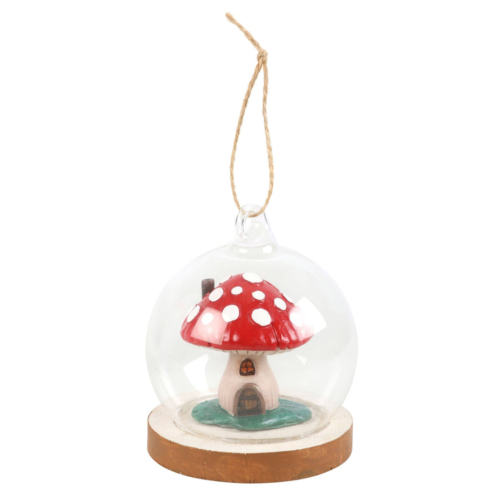 Décoration suspendue en forme de dôme en verre Mushroom House | Design e regali originali