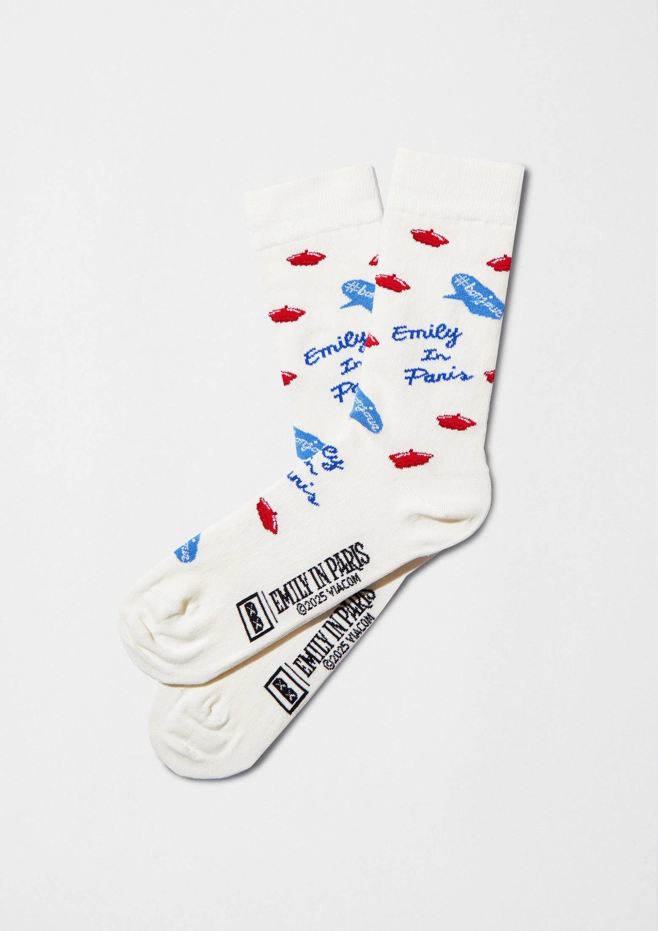 Chaussettes BeEmilyInParis Bonjour Offwhite | Design e regali originali