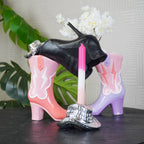 Vase à fleurs - Botte avec chapeau disco Vase - Céramique - Rose/Orange - 16,5x10,5x26,5cm