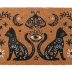 Paillasson Halloween naturel — chat folklorique effrayant