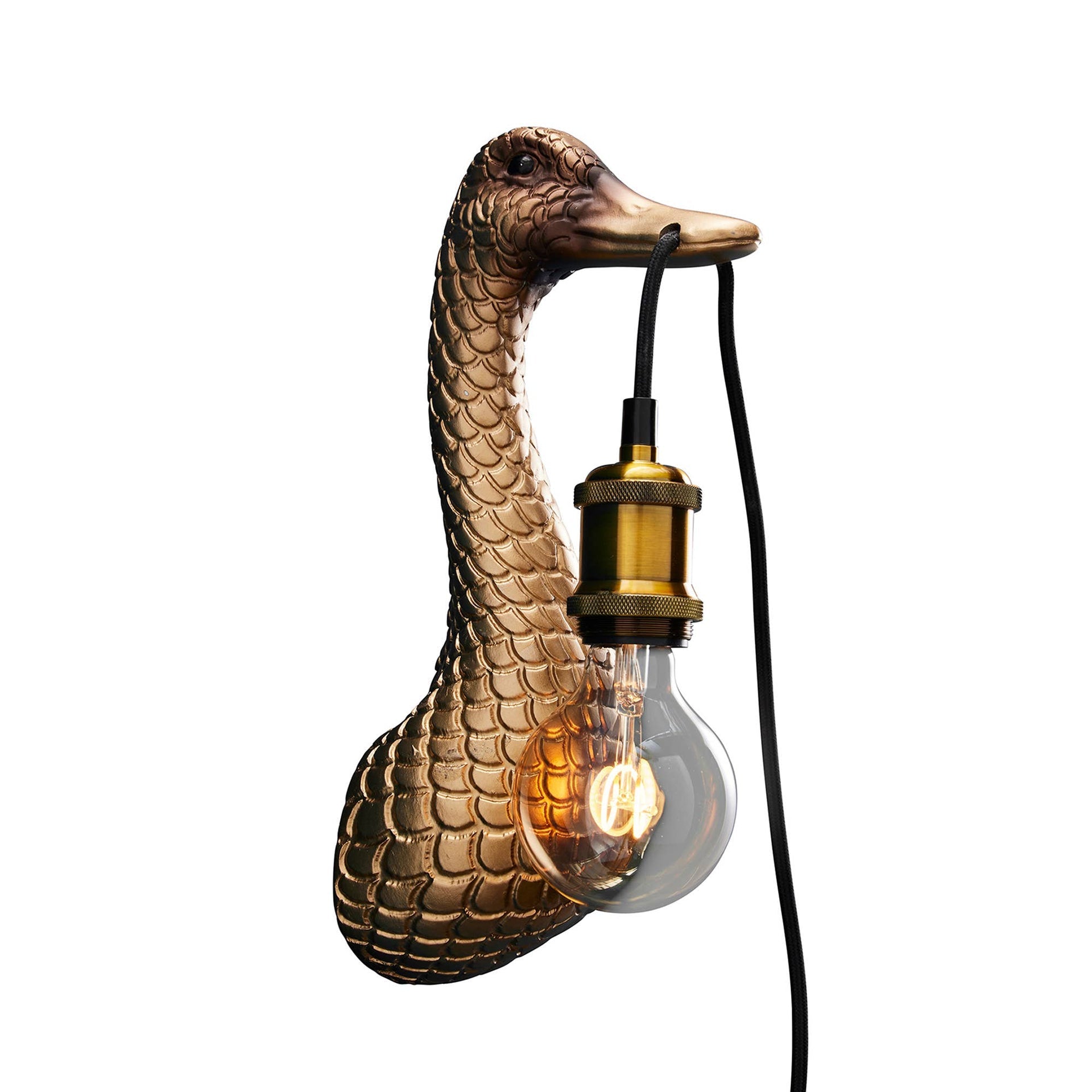 Enten-Wandleuchte „Sohn einer Ente“ Gold