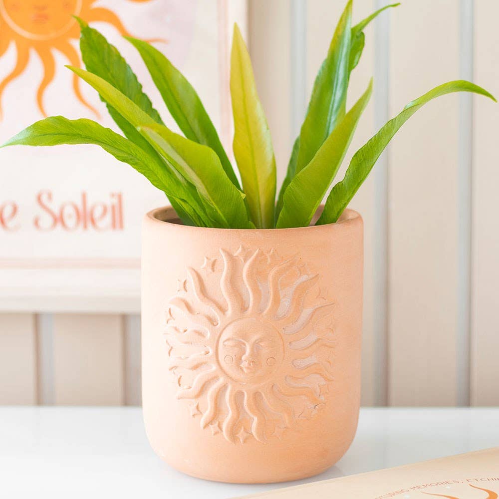 Pot de plante en terre cuite Soleil