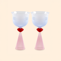 Verres à vin teintés lèvres - Ensemble de 2