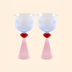 Verres à vin teintés lèvres - Ensemble de 2