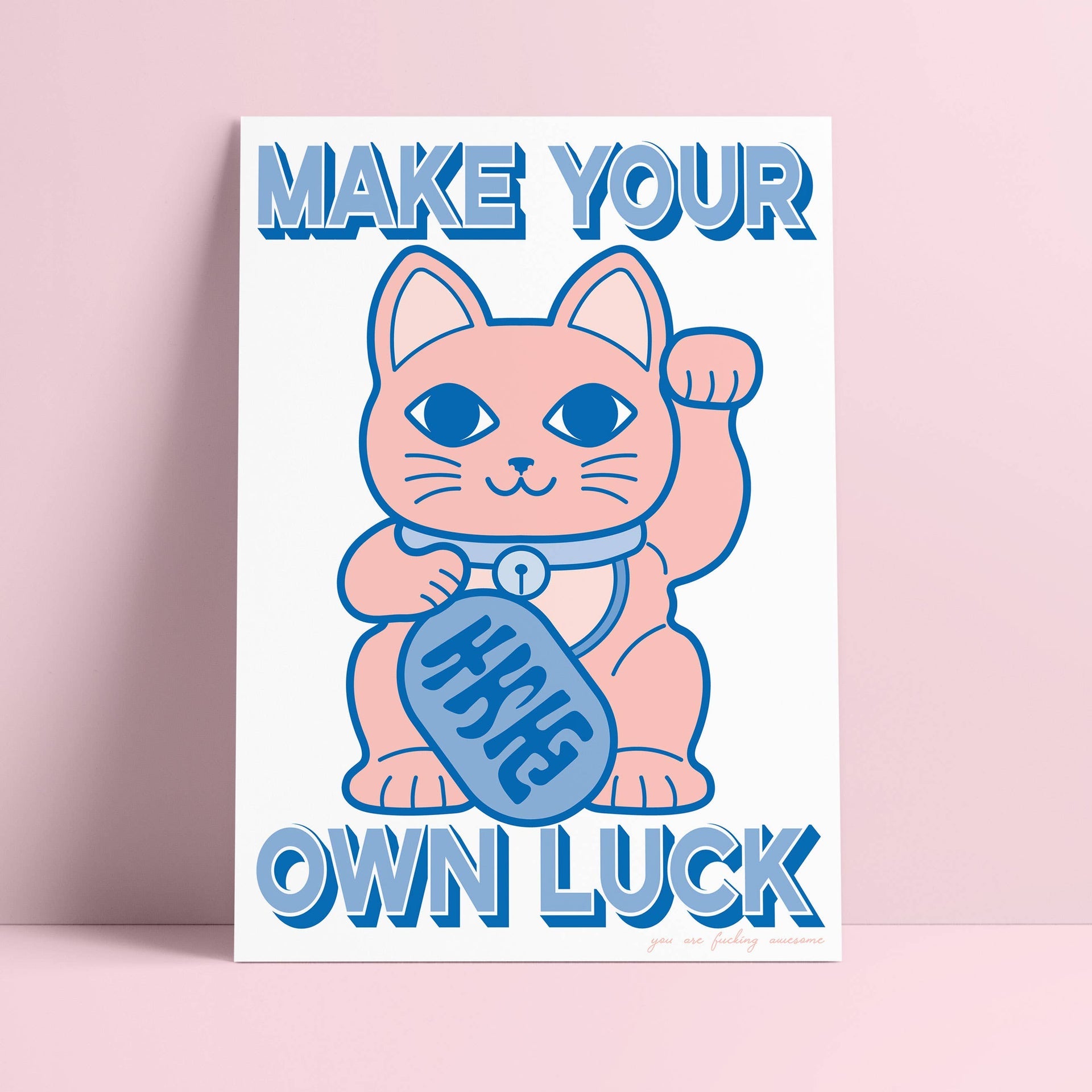 Riso print Chat Chanceux “Make your own Luck” | Design e regali originali