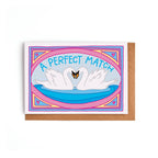 Petite Carte de vœux Cygnes "A Perfect Match" | Oggetti di design e regali originali