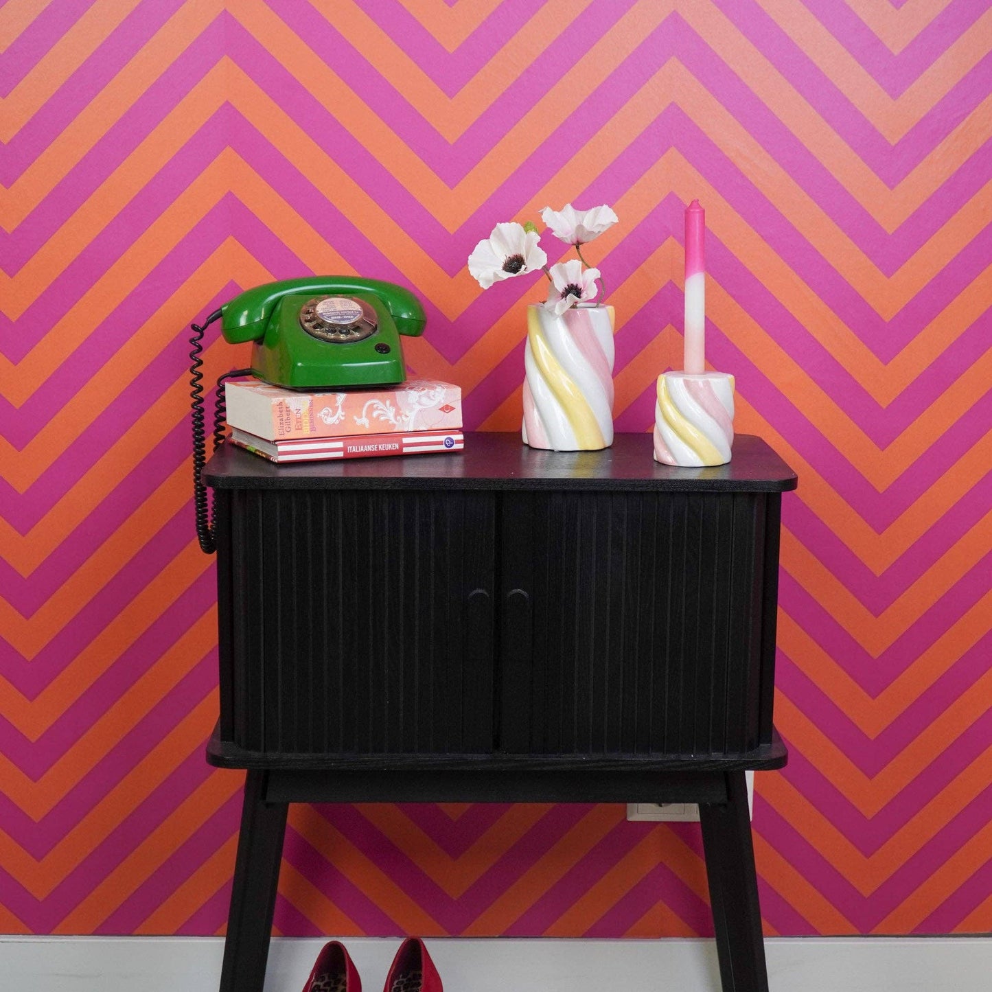 Vase - Guimauve - Jaune/Rose/Blanc - 10x10x15cm