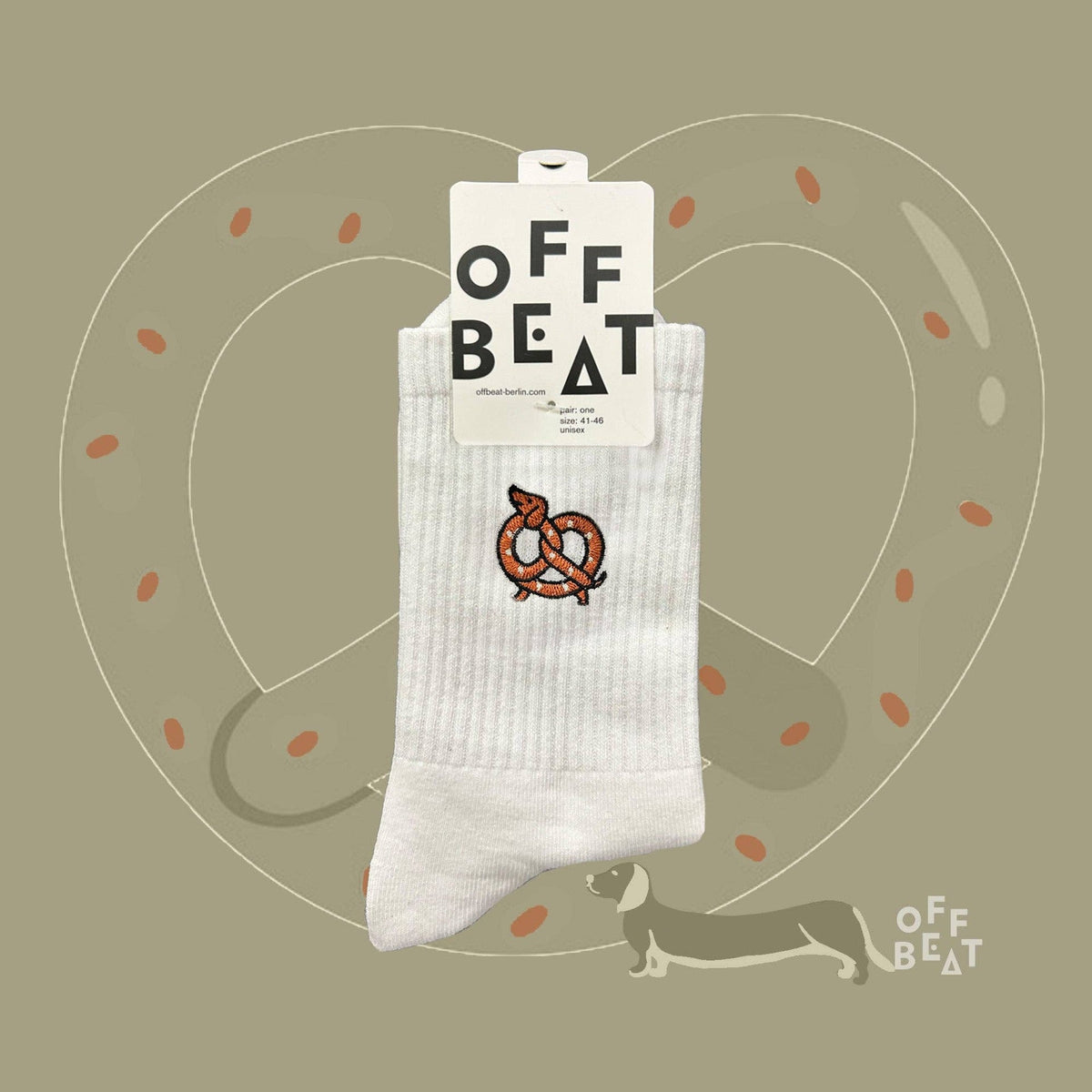 Chaussettes brodées teckel bretzel (Brezeldackel)