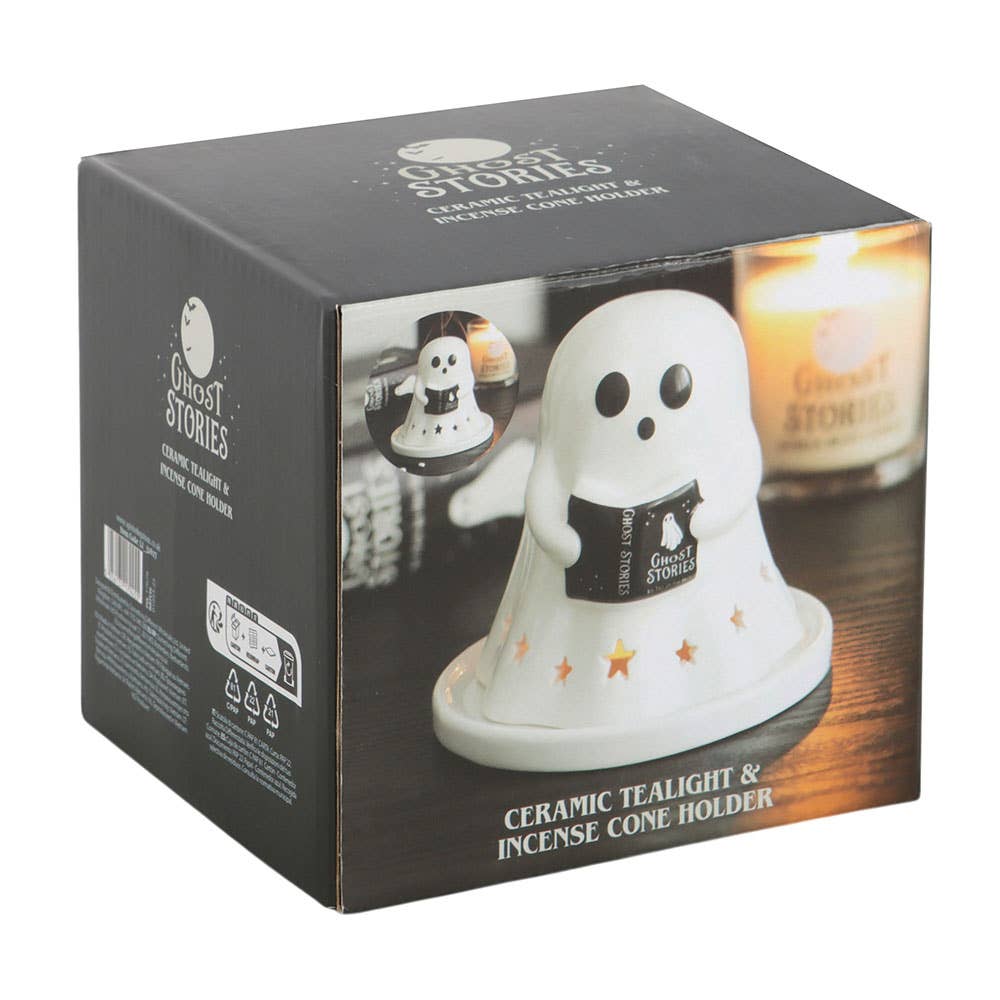Support pour chauffe‑plat et cônes d’encens Halloween « Histoires de fantômes »