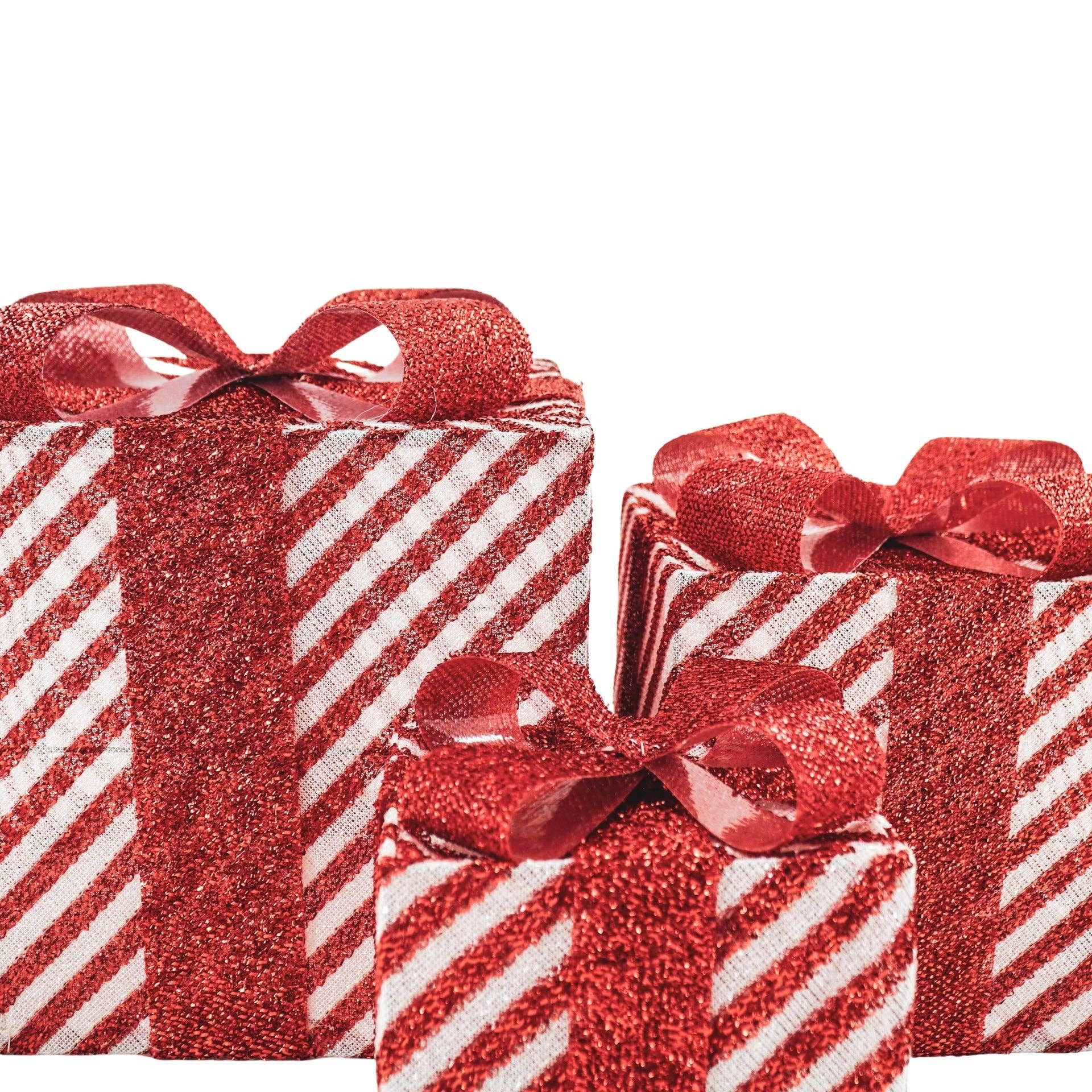 LED-Weihnachtsgeschenk – S3 – Polystyrol – Rot/Weiß – 15/20/25 cm