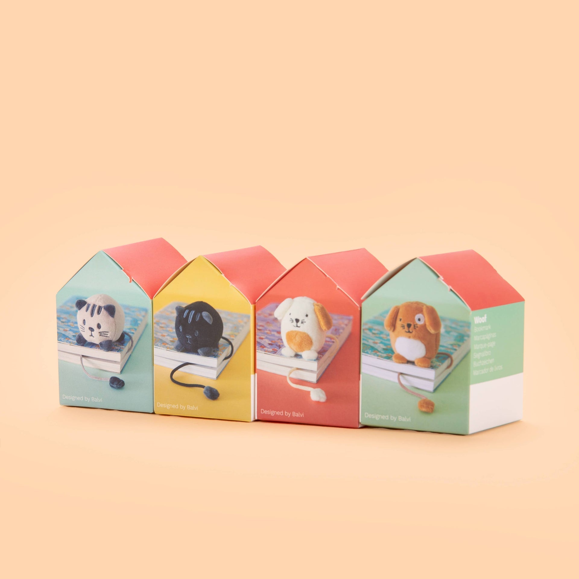 Marque-pages animaux en peluche x12